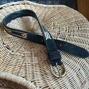 Banana Republic Black leather and embroidery belt